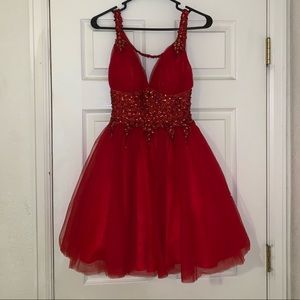 Red Sherri Hill Cocktail Dress